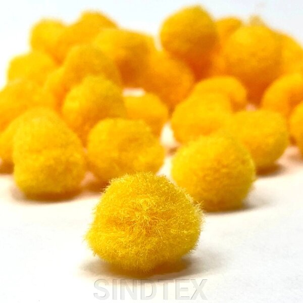 Помпони для творчості 1,5 см, 50 шт/упаковка жовті від компанії SINDTEX - фото 1