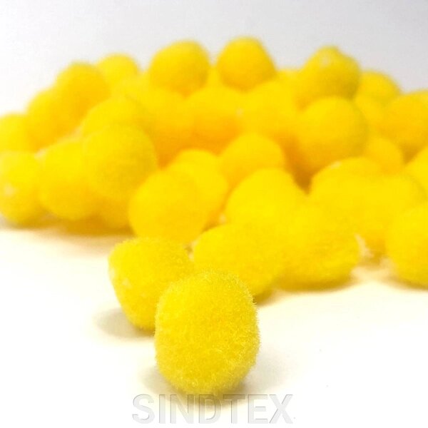 Помпони для творчості 2 см, 25 шт/упаковка жовті від компанії SINDTEX - фото 1