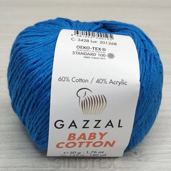 Пряжа Gazzal – Baby Cotton колір 3428 Темна бірюза від компанії SINDTEX - фото 1
