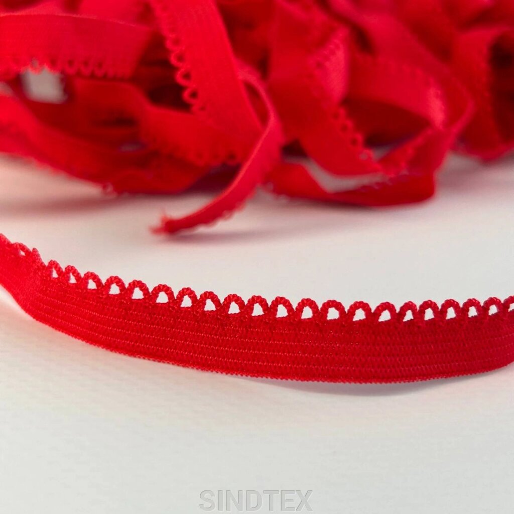Резинка ажурна, оздоблювальна 10мм - червона від компанії SINDTEX - фото 1