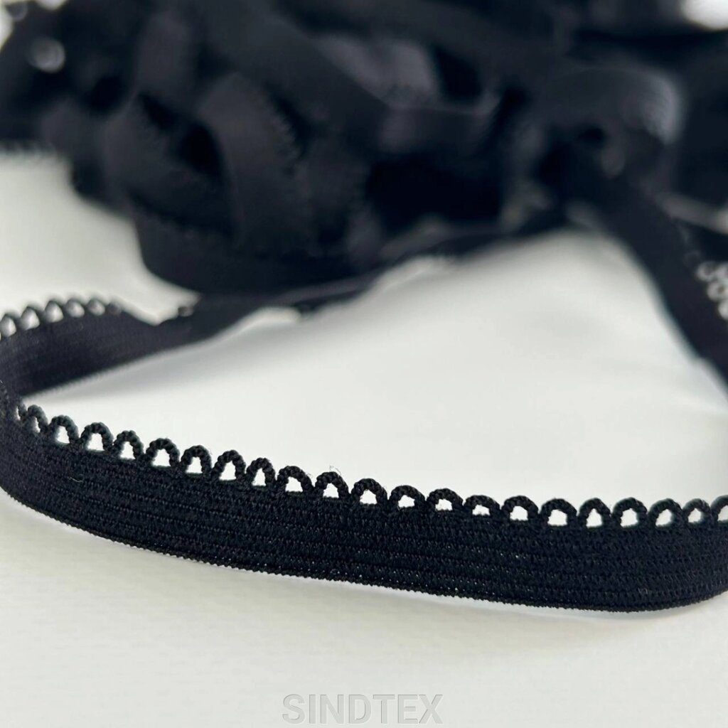 Резинка ажурна, оздоблювальна 10мм - чорна від компанії SINDTEX - фото 1