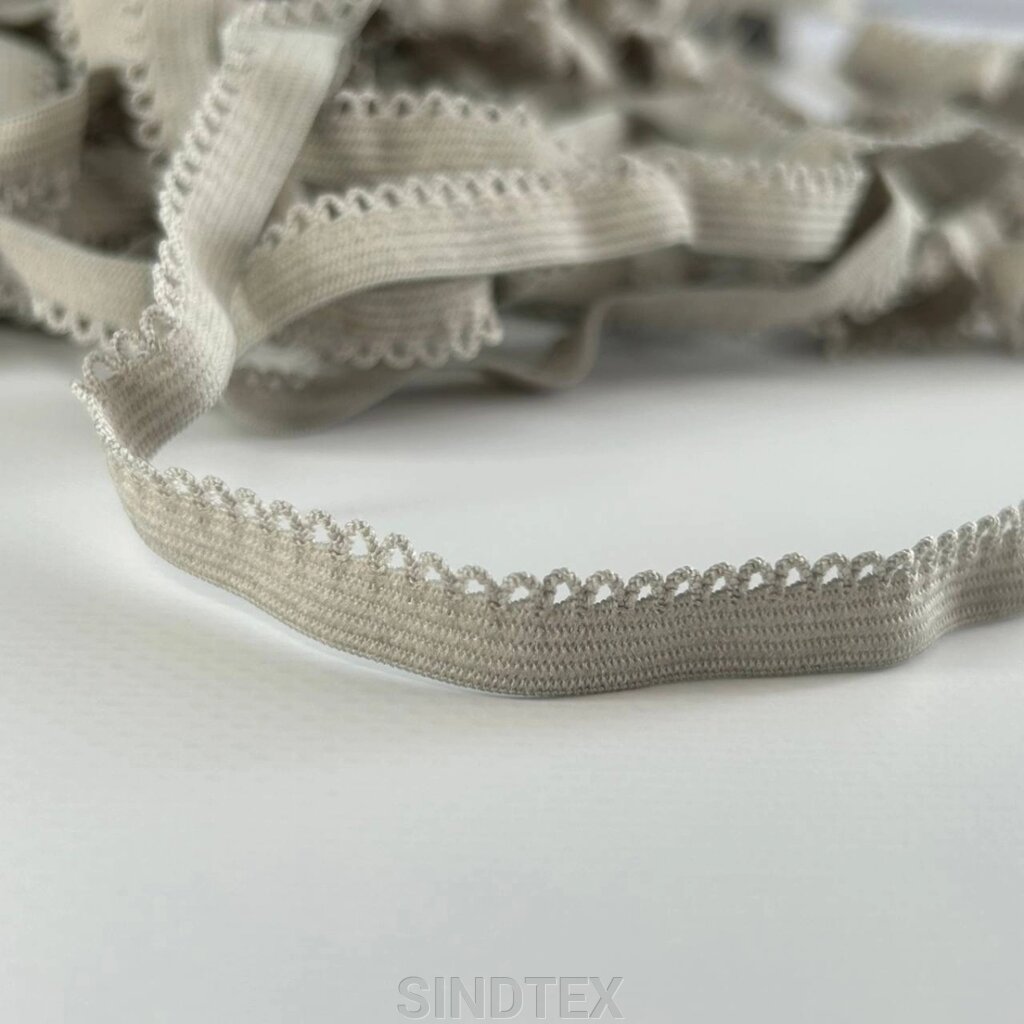 Резинка ажурна, оздоблювальна 10мм - сіра від компанії SINDTEX - фото 1