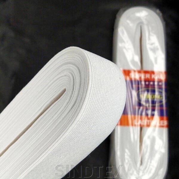 Резинка для одягу широка Strong 2,5 см біла від компанії SINDTEX - фото 1