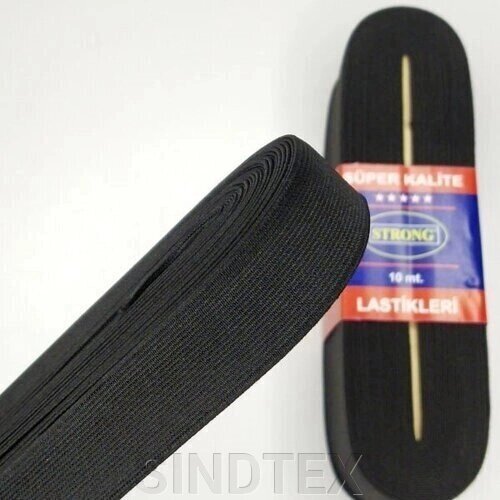 Резинка для одягу широка Strong 2,5 см чорний від компанії SINDTEX - фото 1