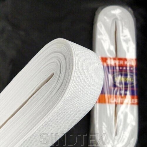Резинка для одягу широка Strong 3 см біла від компанії SINDTEX - фото 1