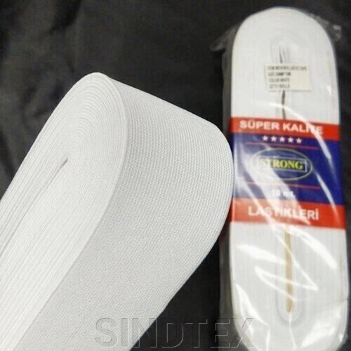 Резинка для одягу широка Strong 5 см біла від компанії SINDTEX - фото 1