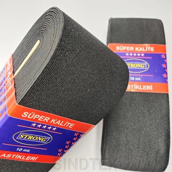 Резинка для одягу широка Strong 9 см чорна від компанії SINDTEX - фото 1