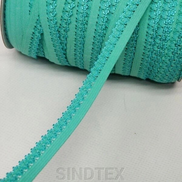 Резинка для пошиття спідньої білизни (оздоблювальна) 13мм на метраж бірюзова від компанії SINDTEX - фото 1