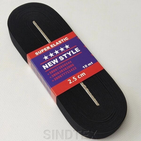 Резинка турецька Newstyle 2,5 см чорний від компанії SINDTEX - фото 1
