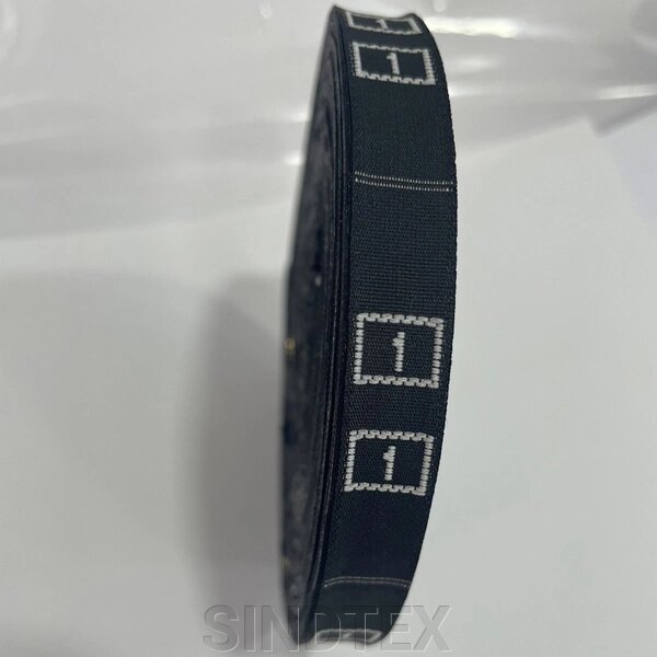 Розмірник тканинний (жаккард) # 1 960шт. Чорний від компанії SINDTEX - фото 1