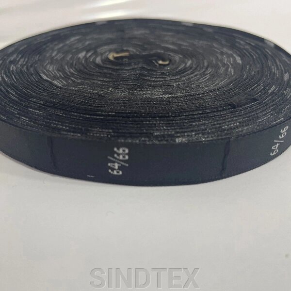 Розмірник тканинний (жаккард) # 64/66 960шт. Чорний від компанії SINDTEX - фото 1