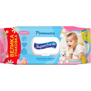 Серветки вологі Superfresh Ромашка 120 шт.