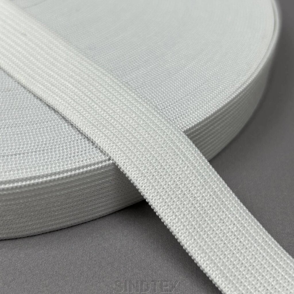 Широка білизняна резинка для одягу білий 1,7 см х 25 м від компанії SINDTEX - фото 1