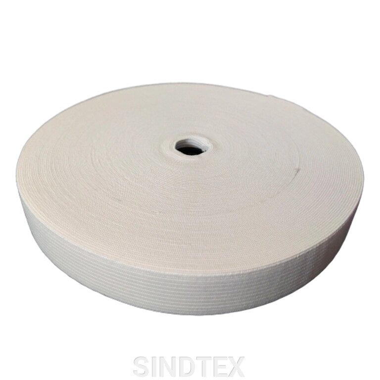 Широка білизняна резинка для одягу Sindtex білий 2 см х 22,5 м від компанії SINDTEX - фото 1