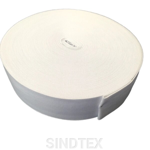 Широка білизняна резинка для одягу Sindtex білий 4 см х 22,5 м від компанії SINDTEX - фото 1