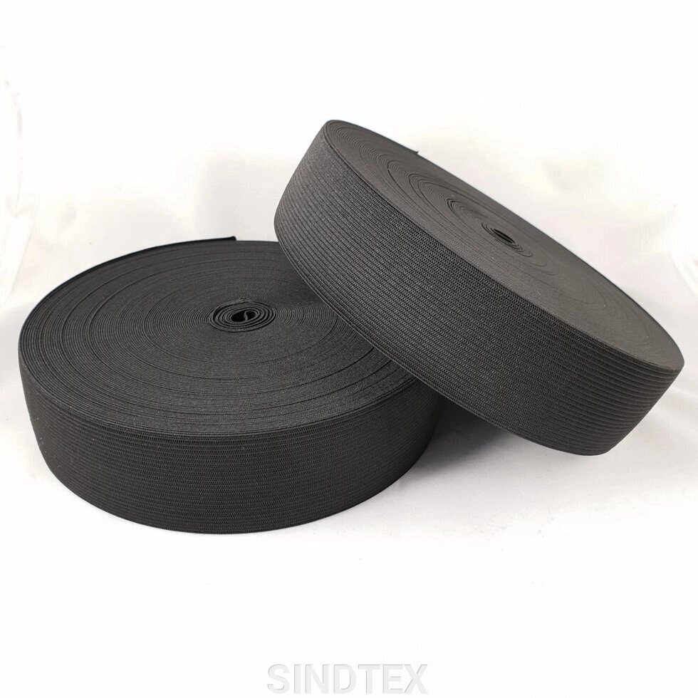 Широка білизняна резинка для одягу Sindtex чорний 2.5 см х 22,5 м від компанії SINDTEX - фото 1