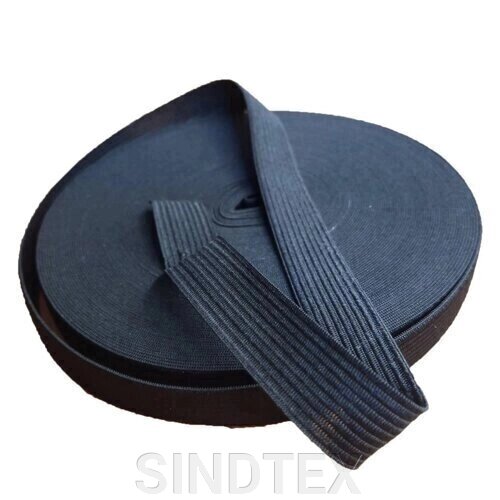 Широка білизняна резинка для одягу Sindtex чорний 2 см х 22,5 м від компанії SINDTEX - фото 1
