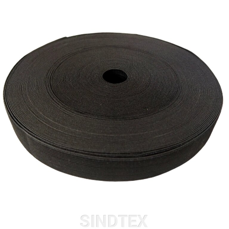 Широка білизняна резинка для одягу Sindtex чорний 3 см х 22,5 м від компанії SINDTEX - фото 1