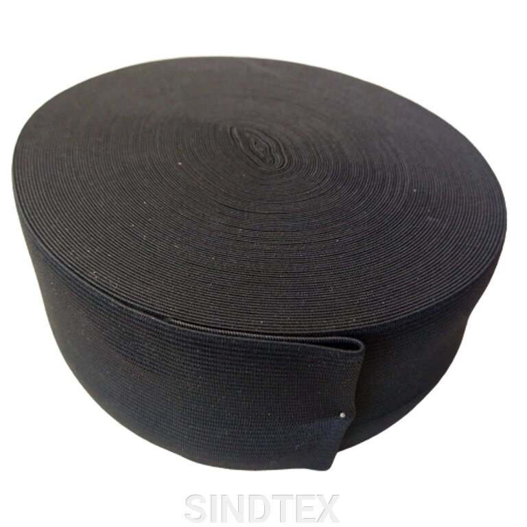 Широка білизняна резинка для одягу Sindtex чорний 6 см х 22,5 м від компанії SINDTEX - фото 1