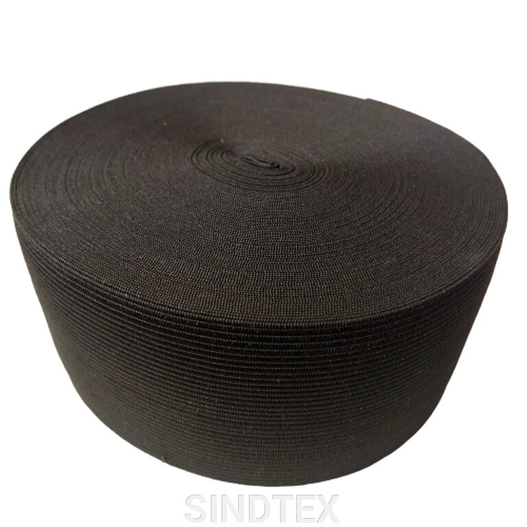 Широка білизняна резинка для одягу Sindtex чорний 7 см х 22,5 м від компанії SINDTEX - фото 1
