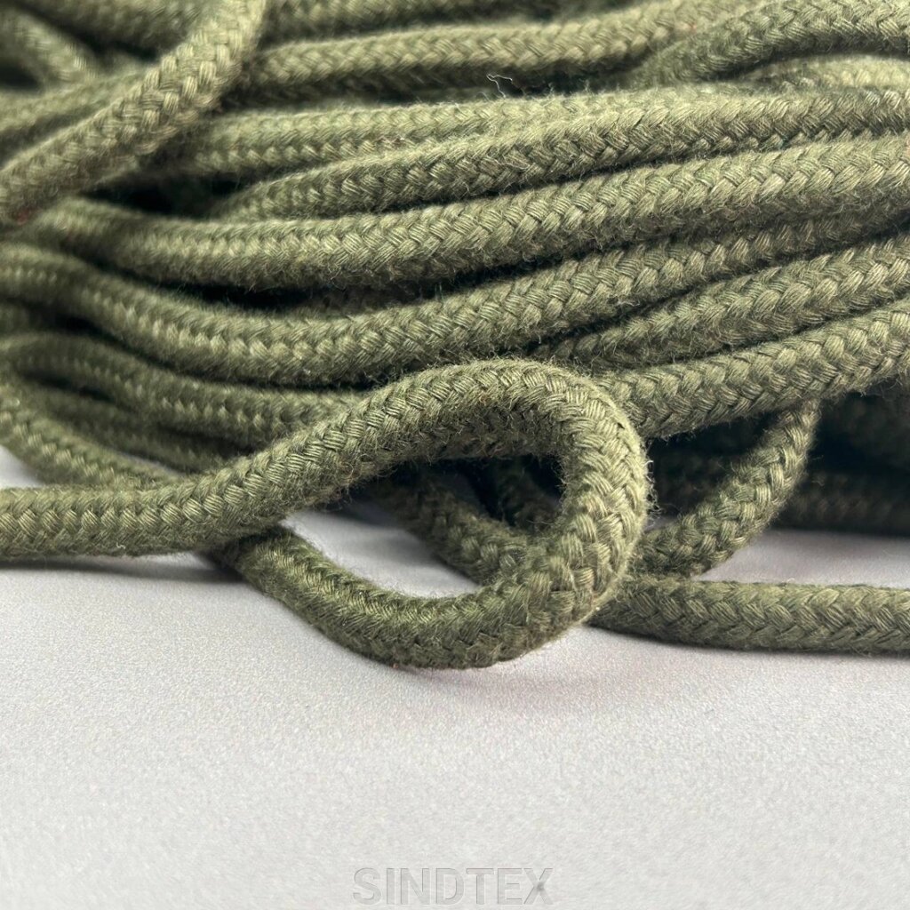 Шнур бавовняний плетений із сердечником 5 мм - хакі від компанії SINDTEX - фото 1