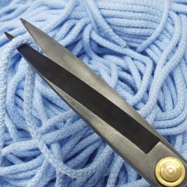 Шнур блакитний круглий плетений 0,6 см (акрил) "бавовна" від компанії SINDTEX - фото 1