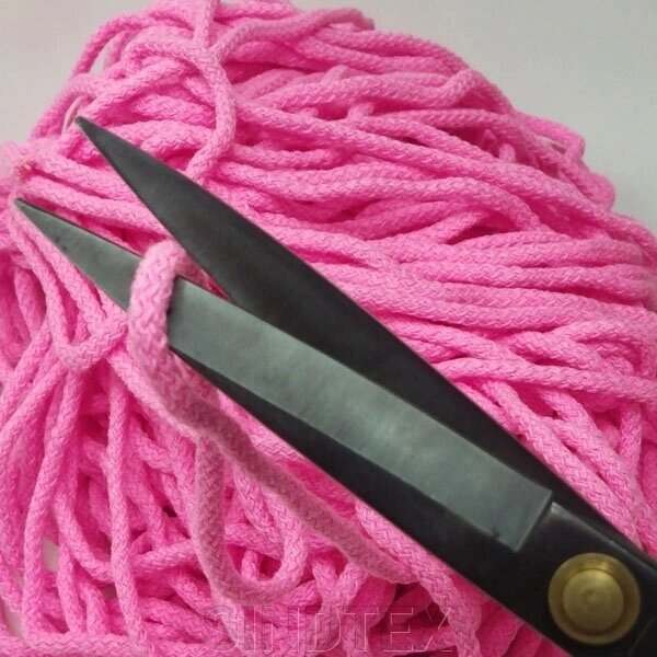Шнур рожевий круглий плетений 0,6 см (акрил) "бавовна" від компанії SINDTEX - фото 1