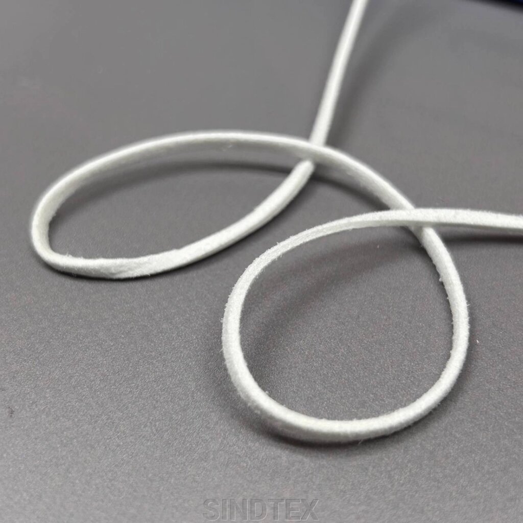 Шнур замшевий 3х1,5 мм - білий від компанії SINDTEX - фото 1