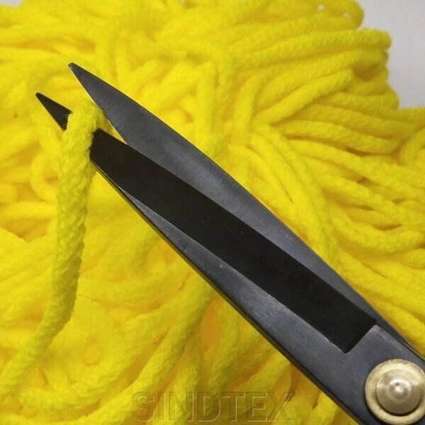 Шнур жовтий круглий плетений 0,6 см (акрил) "бавовна" від компанії SINDTEX - фото 1