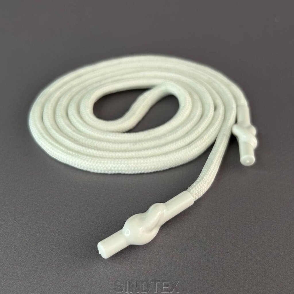 Шнурок для одягу, довжина 125 см, Ø 5 мм - білий від компанії SINDTEX - фото 1