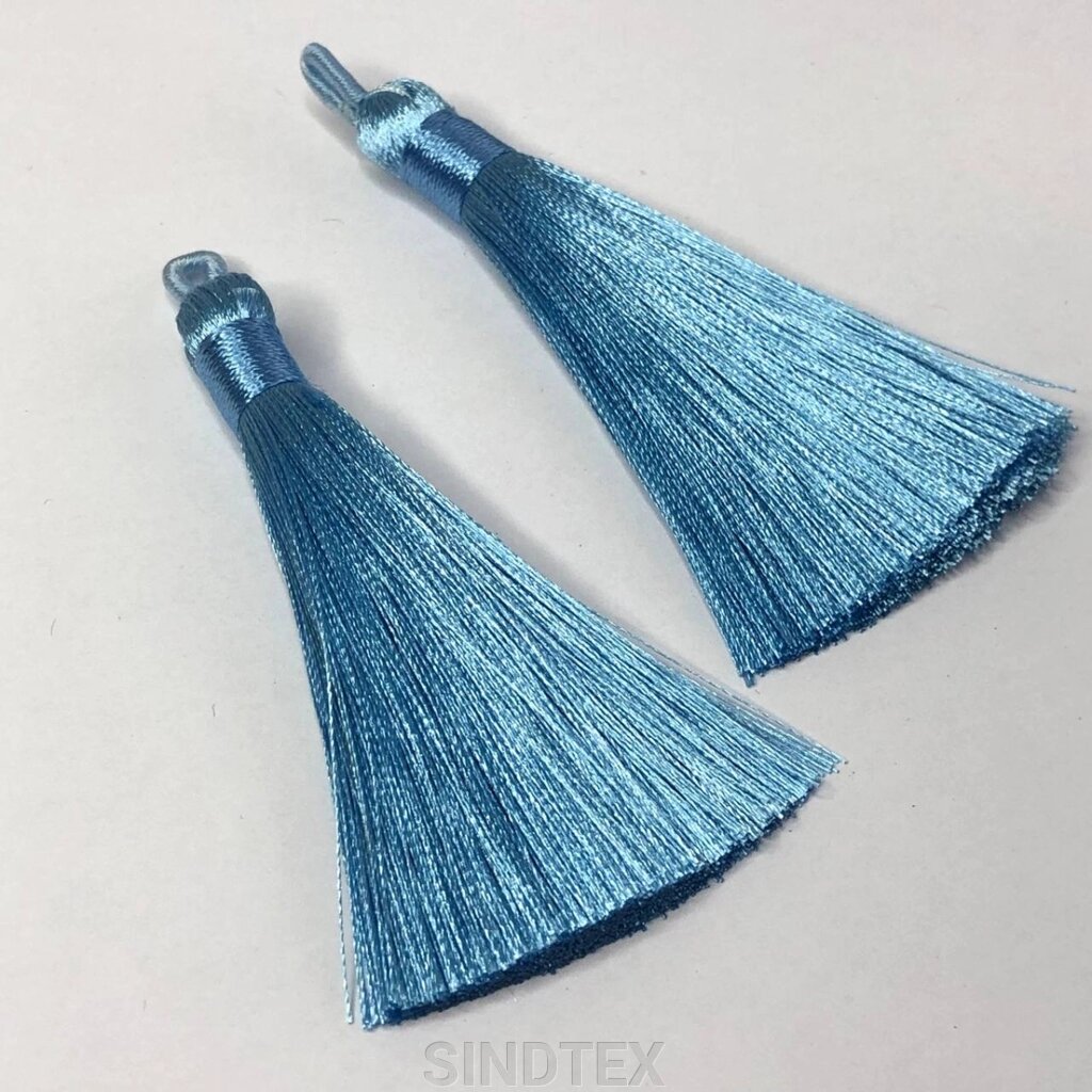 Шовкові кисті для сережок 8 см - блакитний від компанії SINDTEX - фото 1