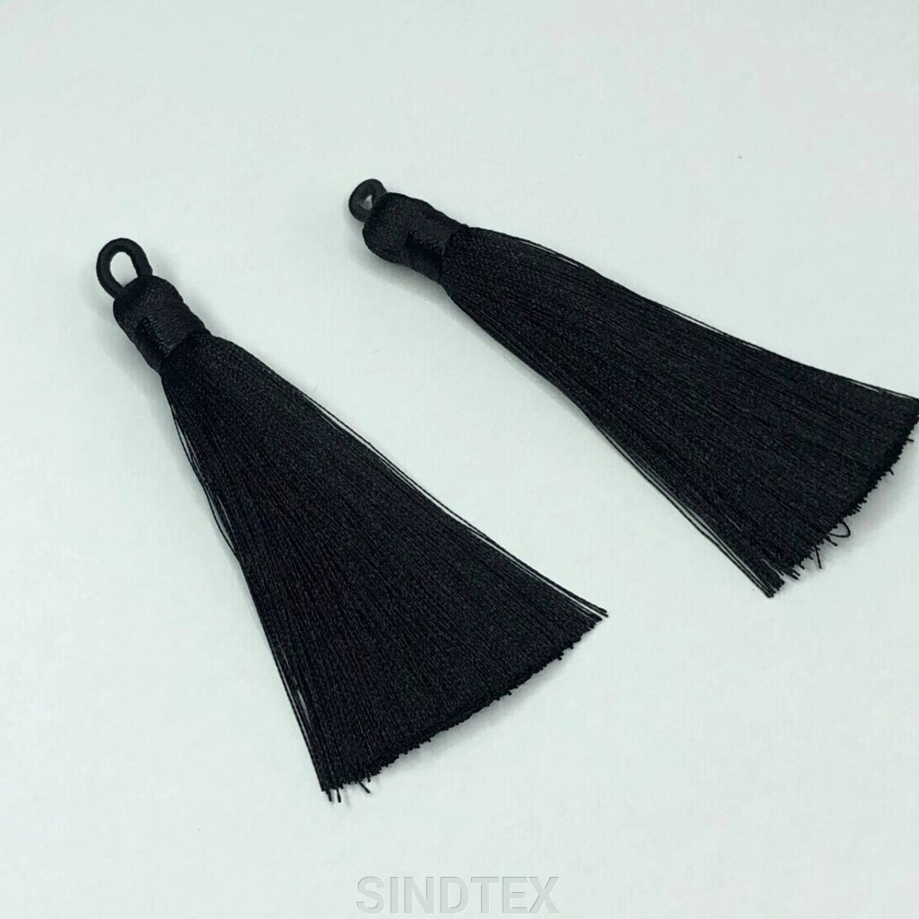 Шовкові кисті для сережок 8 см - чорний від компанії SINDTEX - фото 1