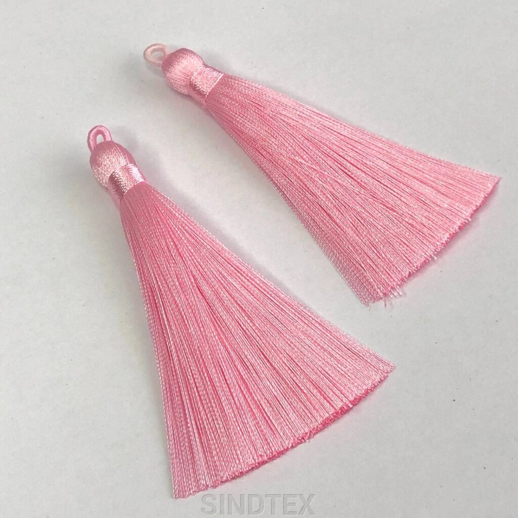 Шовкові кисті для сережок 9 см - рожевий від компанії SINDTEX - фото 1