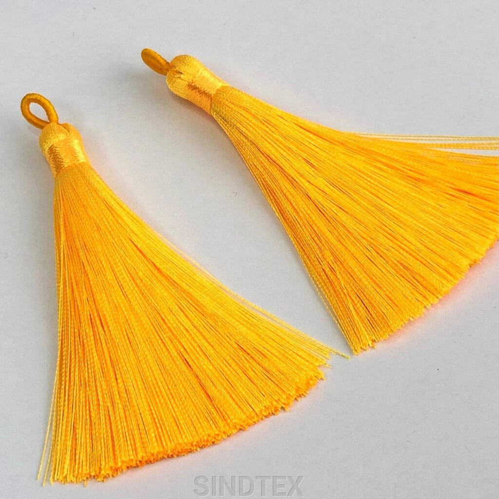 Шовкові кисті для сережок 9 см - жовтий від компанії SINDTEX - фото 1