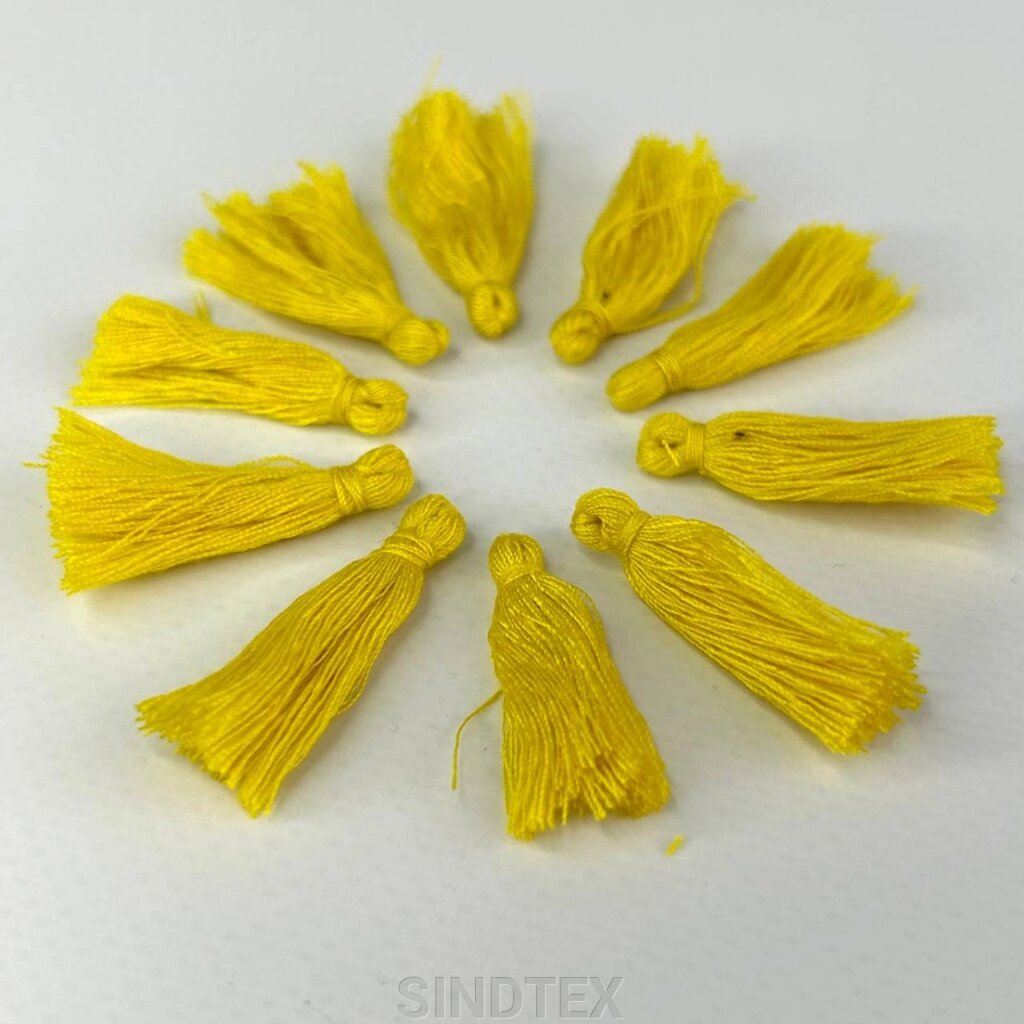 Шовкові китиці для декору 30 мм - жовтий від компанії SINDTEX - фото 1