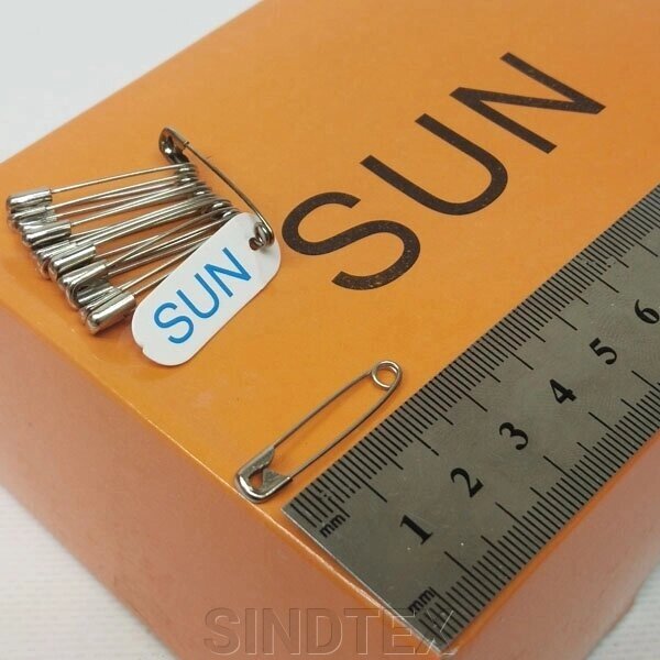 Шпилька англійська # 0 Срібло 12шт SUN від компанії SINDTEX - фото 1