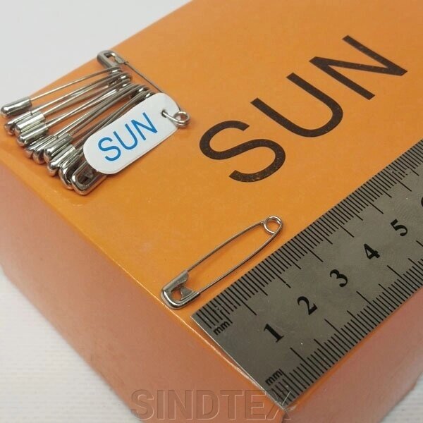 Шпилька англійська # 1 Срібло 12шт SUN від компанії SINDTEX - фото 1