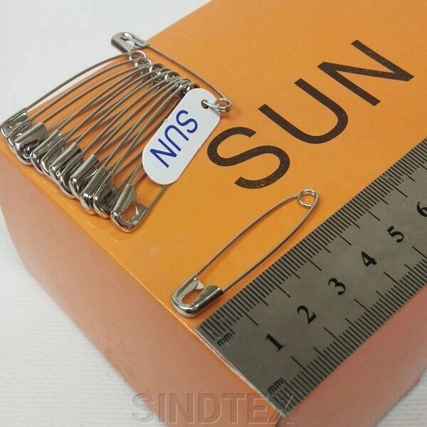 Шпилька англійська # 3 срібло 12шт SUN від компанії SINDTEX - фото 1