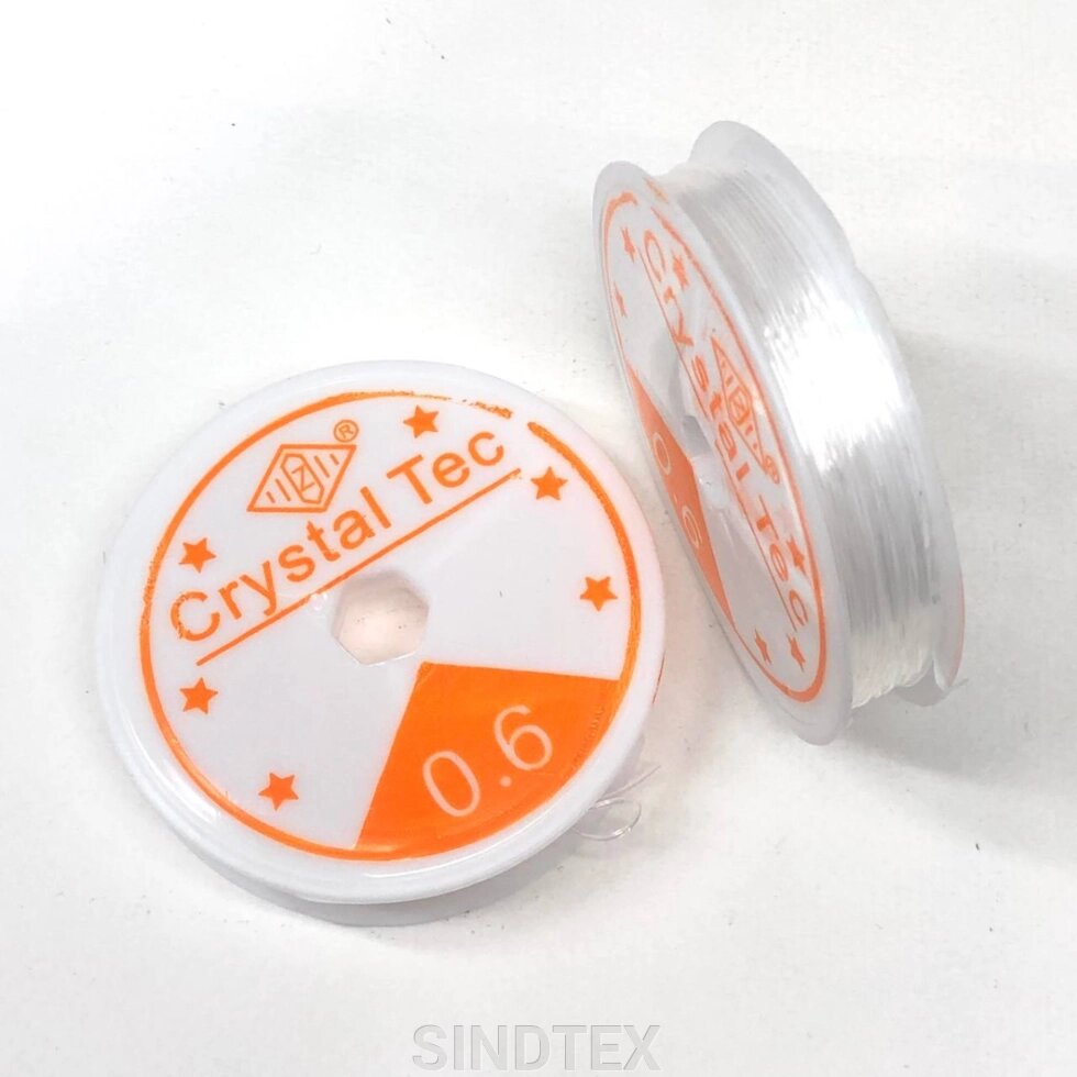 Силіконова нитка резинка (прозора) для біжутерії 0,6 мм 6,5 метра (кругла) від компанії SINDTEX - фото 1