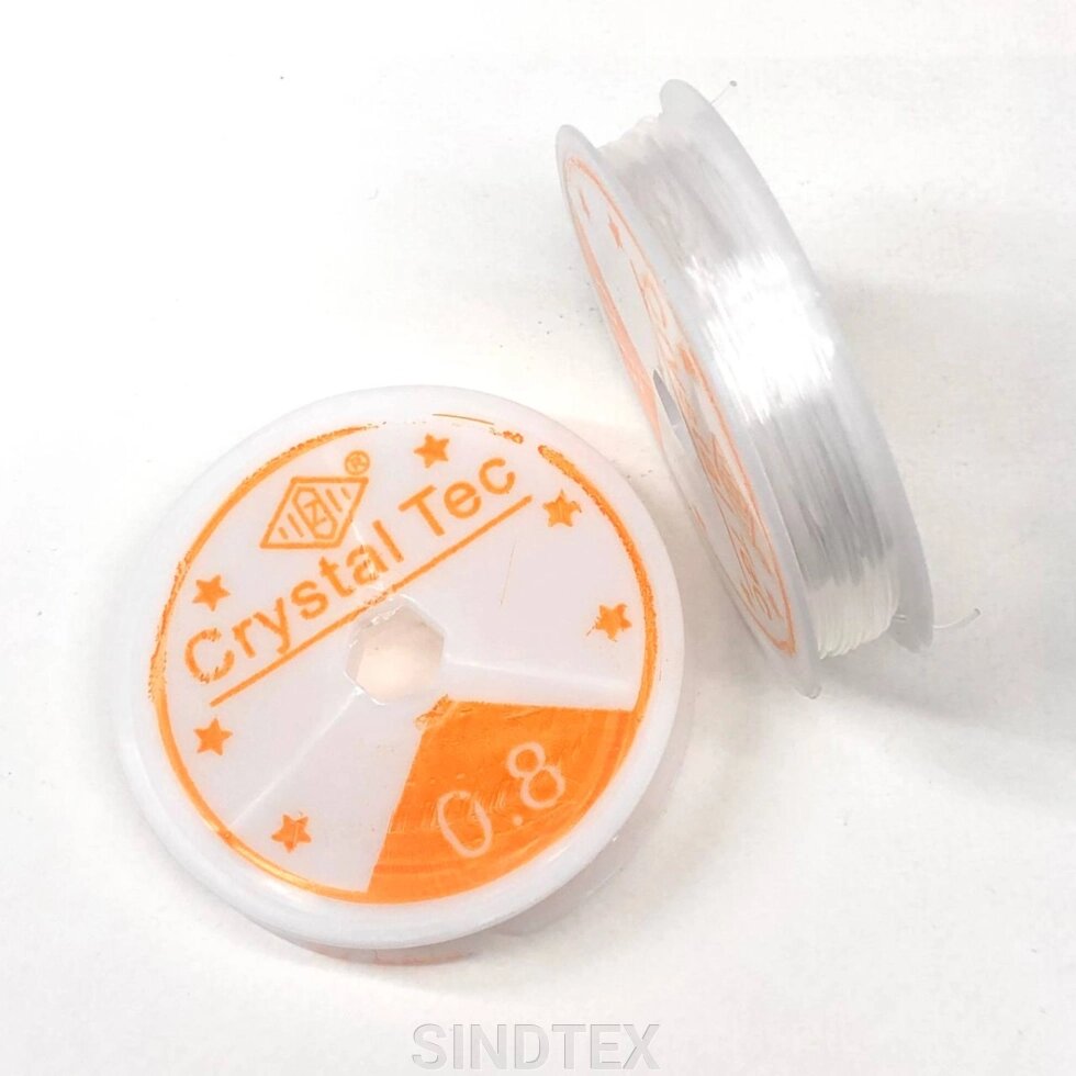 Силіконова нитка резинка (прозора) для біжутерії 0,8 мм 6,5 метра (кругла) від компанії SINDTEX - фото 1