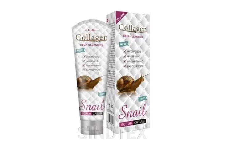 Скраб для обличчя Collagen Snail Scrub Cream, 150 мл від компанії SINDTEX - фото 1