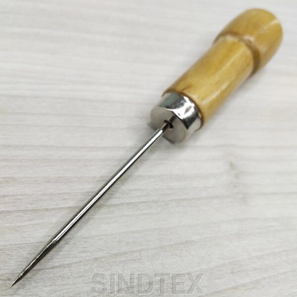 Сталеве шило із міцною дерев'яною ручкою 13см від компанії SINDTEX - фото 1