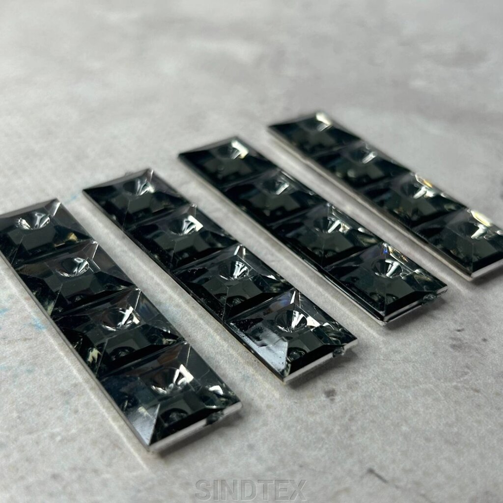 Стрази акрилові пришивні планка 15х56 мм, сірий від компанії SINDTEX - фото 1