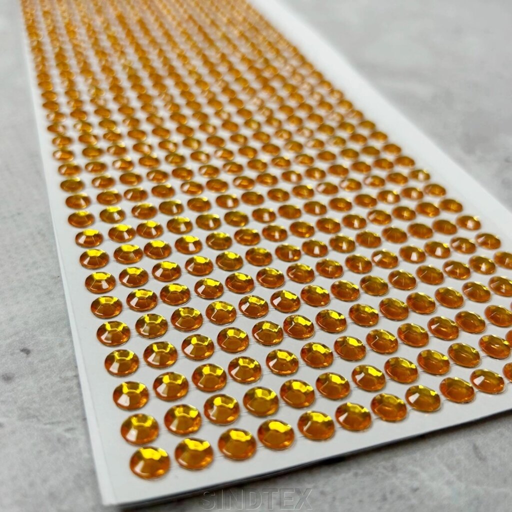 Стрази клейові 6 мм на планшетці, 504 шт - оранж від компанії SINDTEX - фото 1