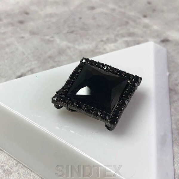 Стрази скляні 17х17 мм пришивні, Crystal black від компанії SINDTEX - фото 1