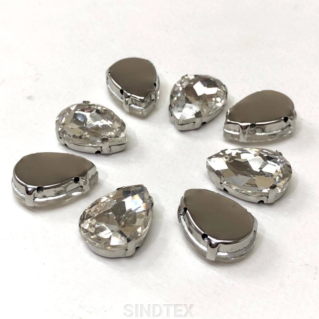 Стрази в цапах 13х18 мм (скло) Крапля, кристал від компанії SINDTEX - фото 1