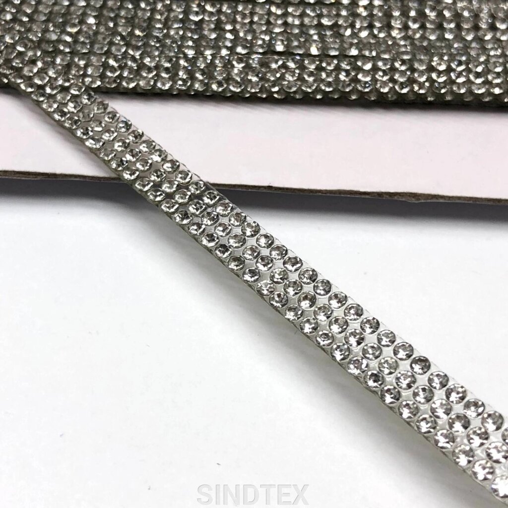 Стразова термо-тасьма на силіконі, 7 мм - стрази кристал від компанії SINDTEX - фото 1