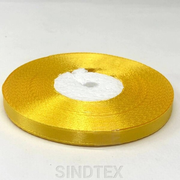 Стрічка атлас 0,6 мм, довжина 33 м – жовтий від компанії SINDTEX - фото 1