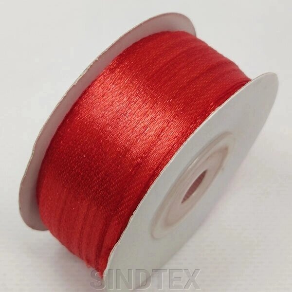 Стрічка атласна 0,3 см (3 мм) червона від компанії SINDTEX - фото 1