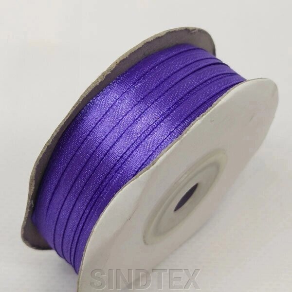 Стрічка атласна 0,3 см (3 мм) фіолетова від компанії SINDTEX - фото 1